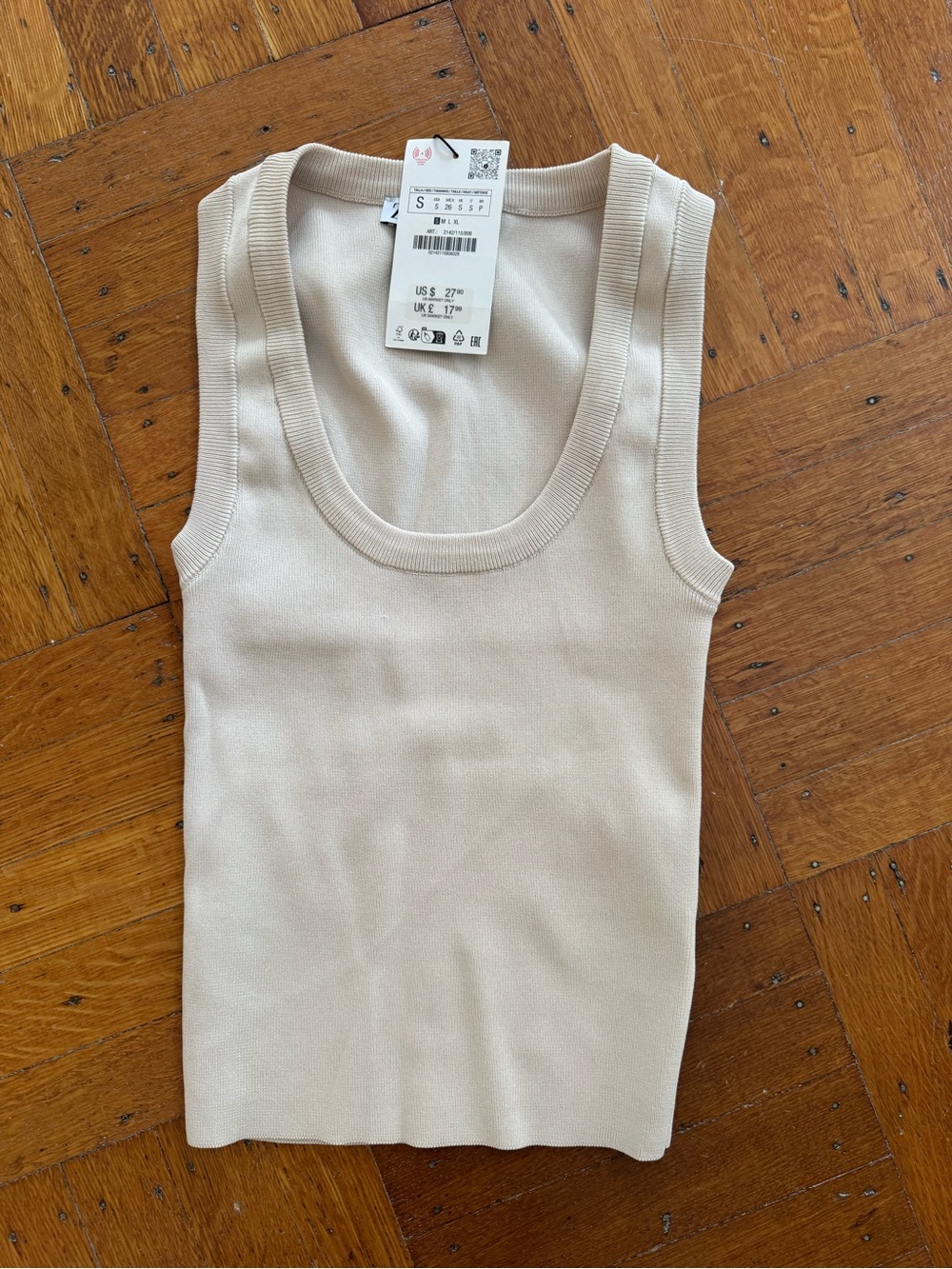 Women’s Sleeveless Ribbed Tank Top - Cream